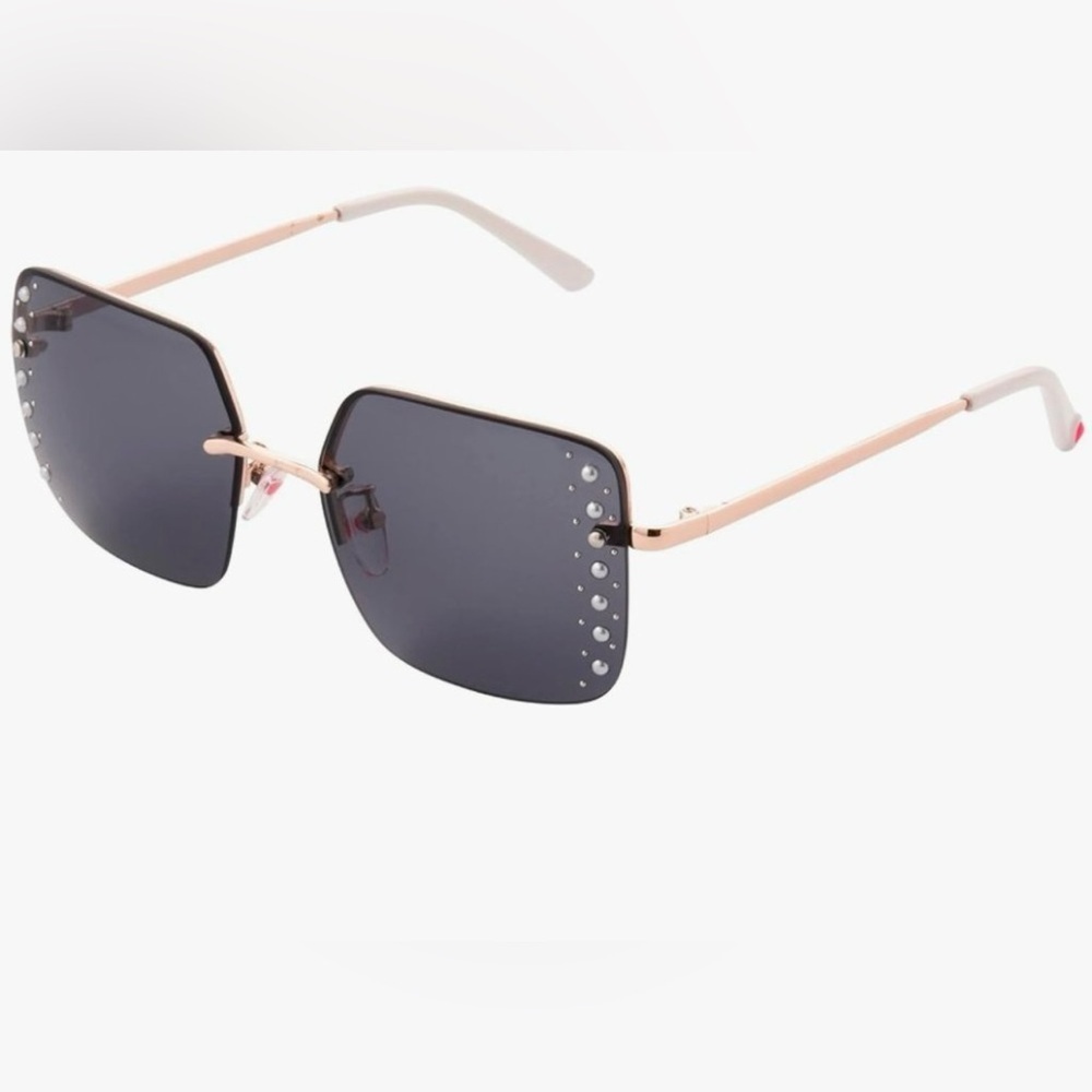 Betsey Johnson Silver and PearlStudded Sunglasses